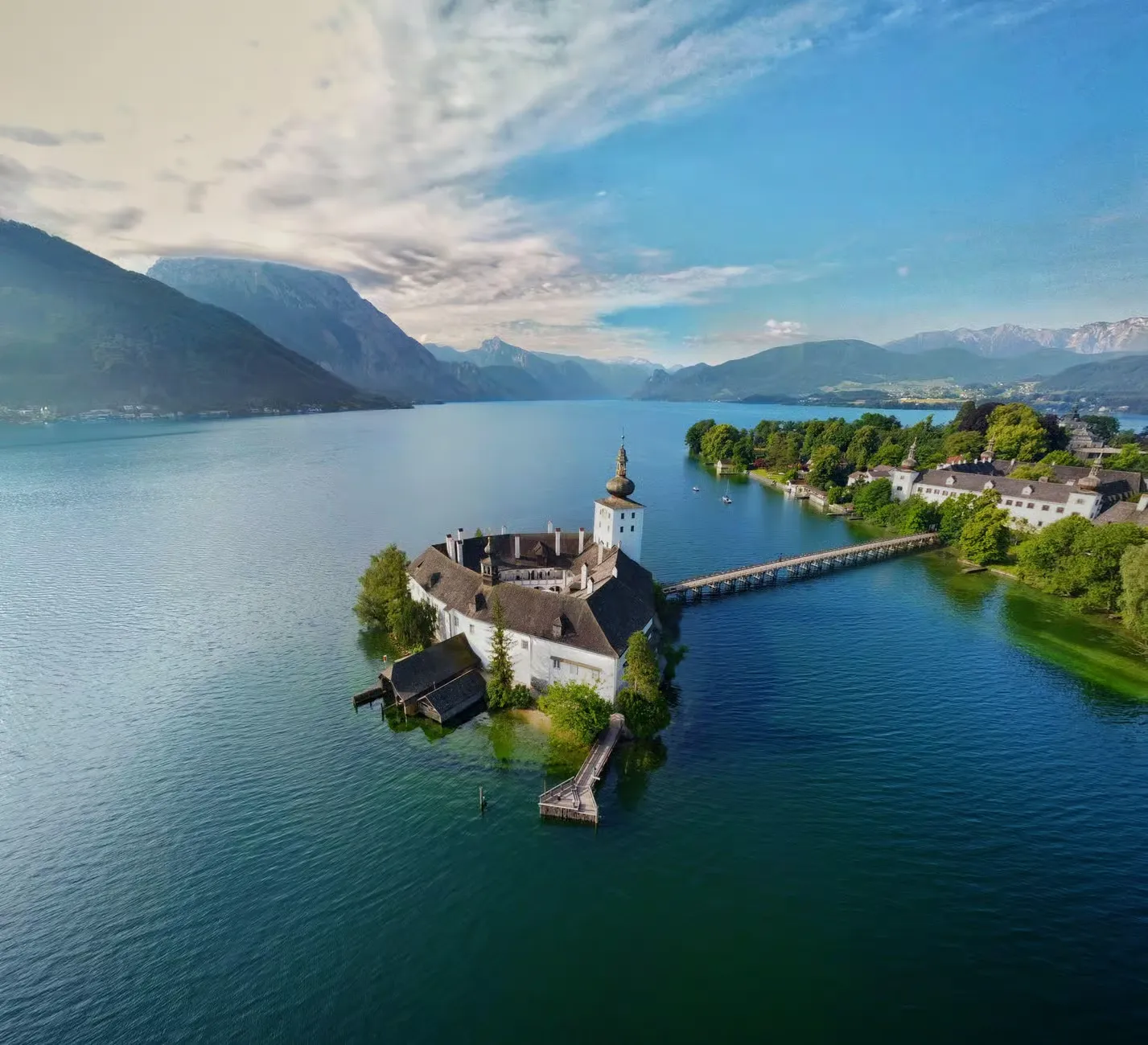 Hallstatt village and lake seen from above