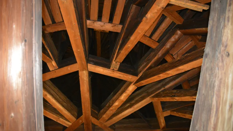 The roof structure above the Winter Riding School