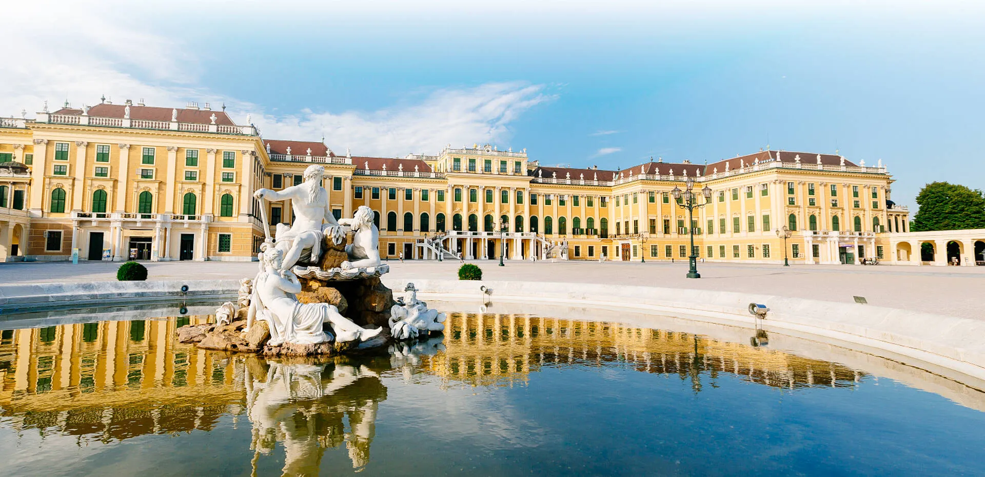 Schönbrunn Palace seen across its forecourt